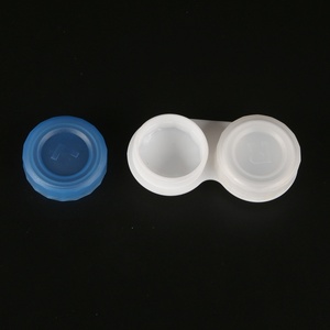 Wholesale Custom New PP-02 Plastic Contact Lens Companion Double Box Simple Korean Style Blue White Color Contact Lenses
