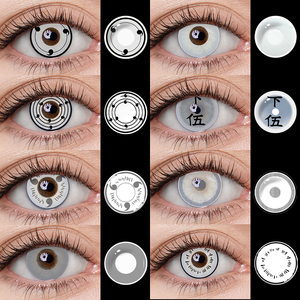 Cosplay Anime Sharingan White Colored Soft Contact Lenses 40% Water