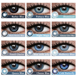 YITONGNIAN Wholesale Blue Colored Contact Lenses Yearly Disposable 14.5mm CE ISO13485 OEM Big Eyes Contact Lenses