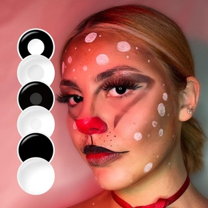 Pseyeche Black Out Halloween Contact Lens Cosplay Soft Lens White Web