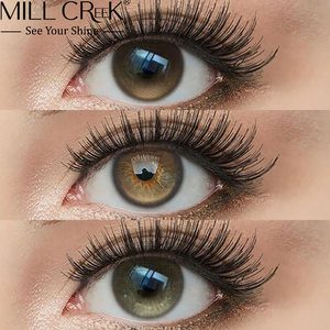 MILL CREEK Brown Colored Contact Lenses Lentes De Contacto Yearly Full Coverage Plano Cosmetic 14.5mm HEMA Wholesale OEM